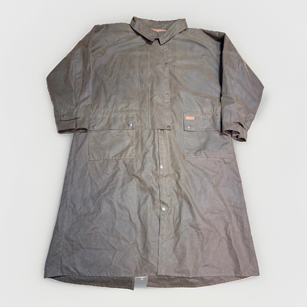 Outback Trading Co Duster Coat XXL Oilskin Waterproof Brown Cotton 2042 LowRider